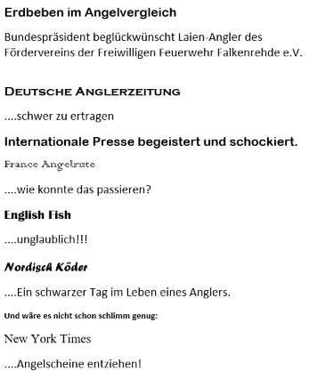 Das Wettangeln in der Presse :)